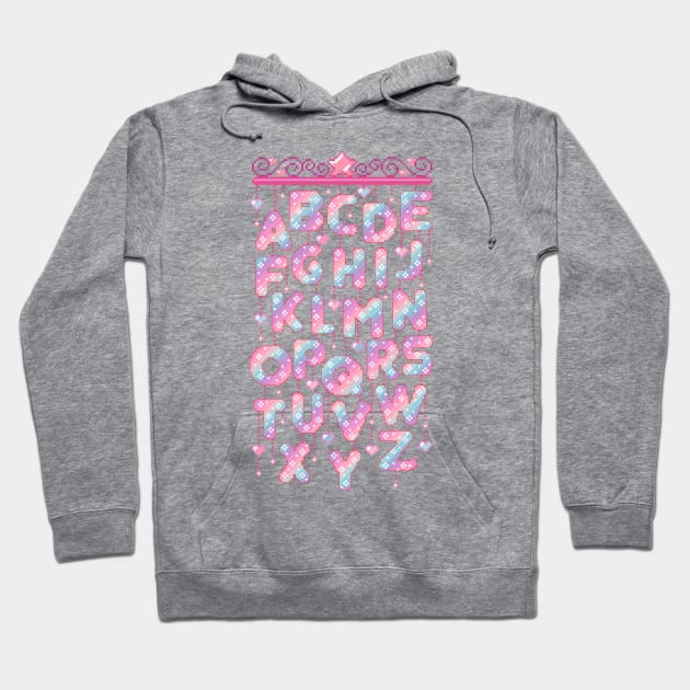 Alphabet Mobile Pixel Art Hoodie by AlleenasPixels